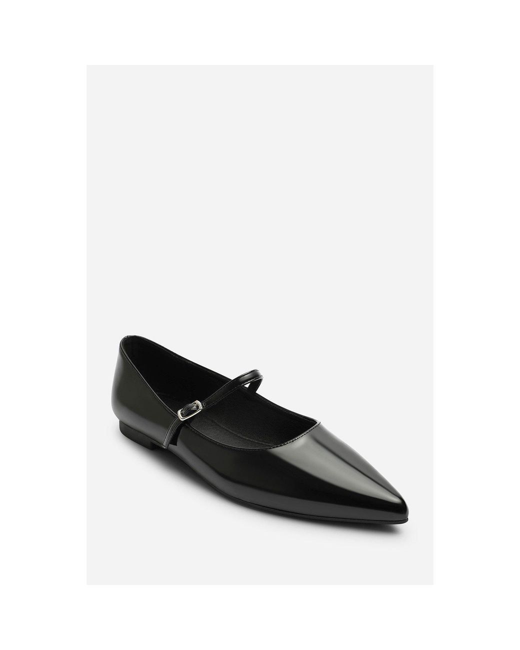 Where's That From Black Pointed-Toe Mary Jane Ballet Pumps