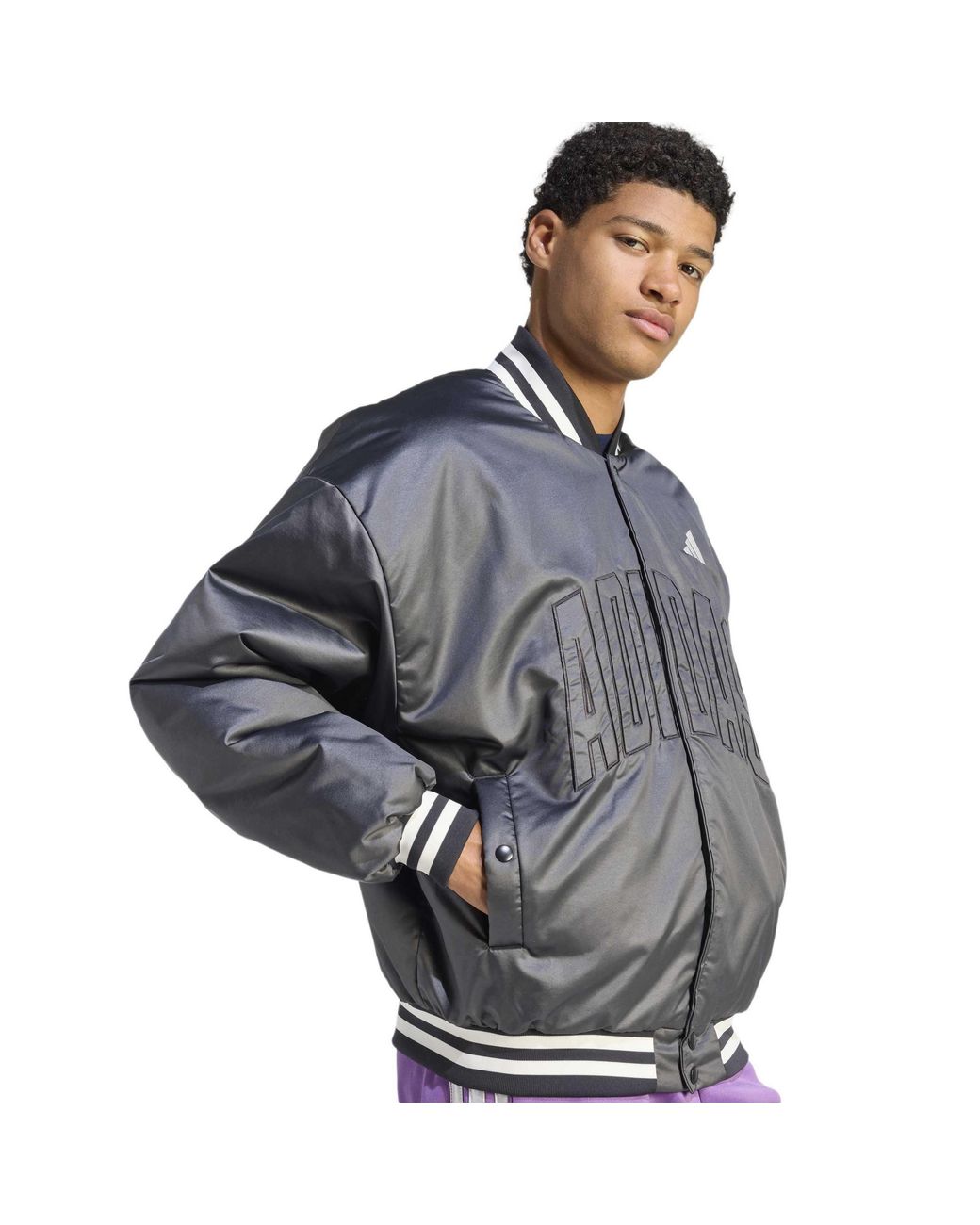 Adidas Gray Stadium Puffer Jacket for men