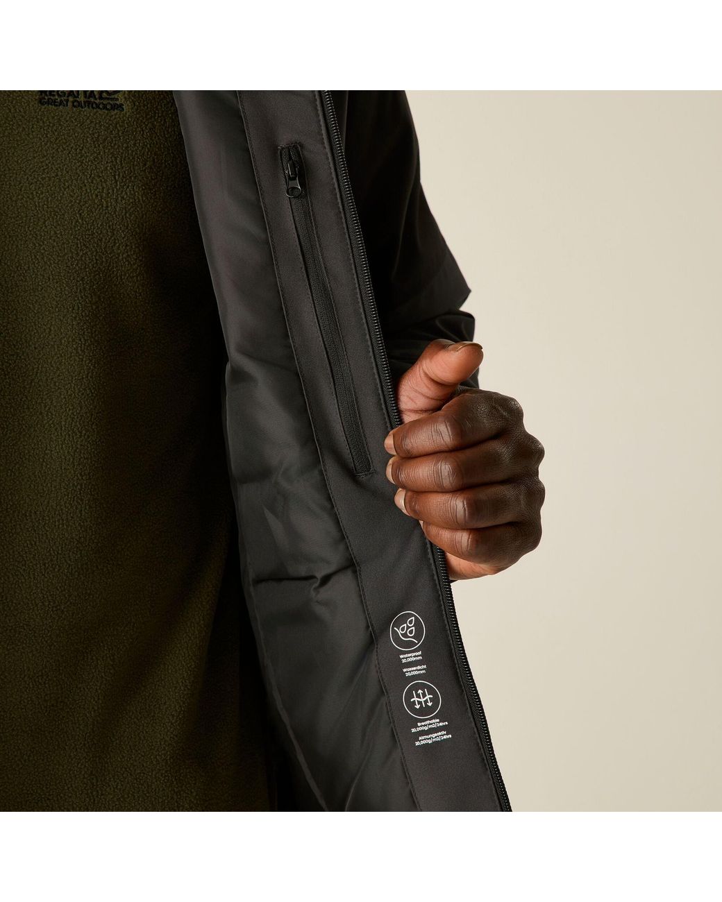 Regatta Black Highton Stretch Padded Waterproof Jacket for men