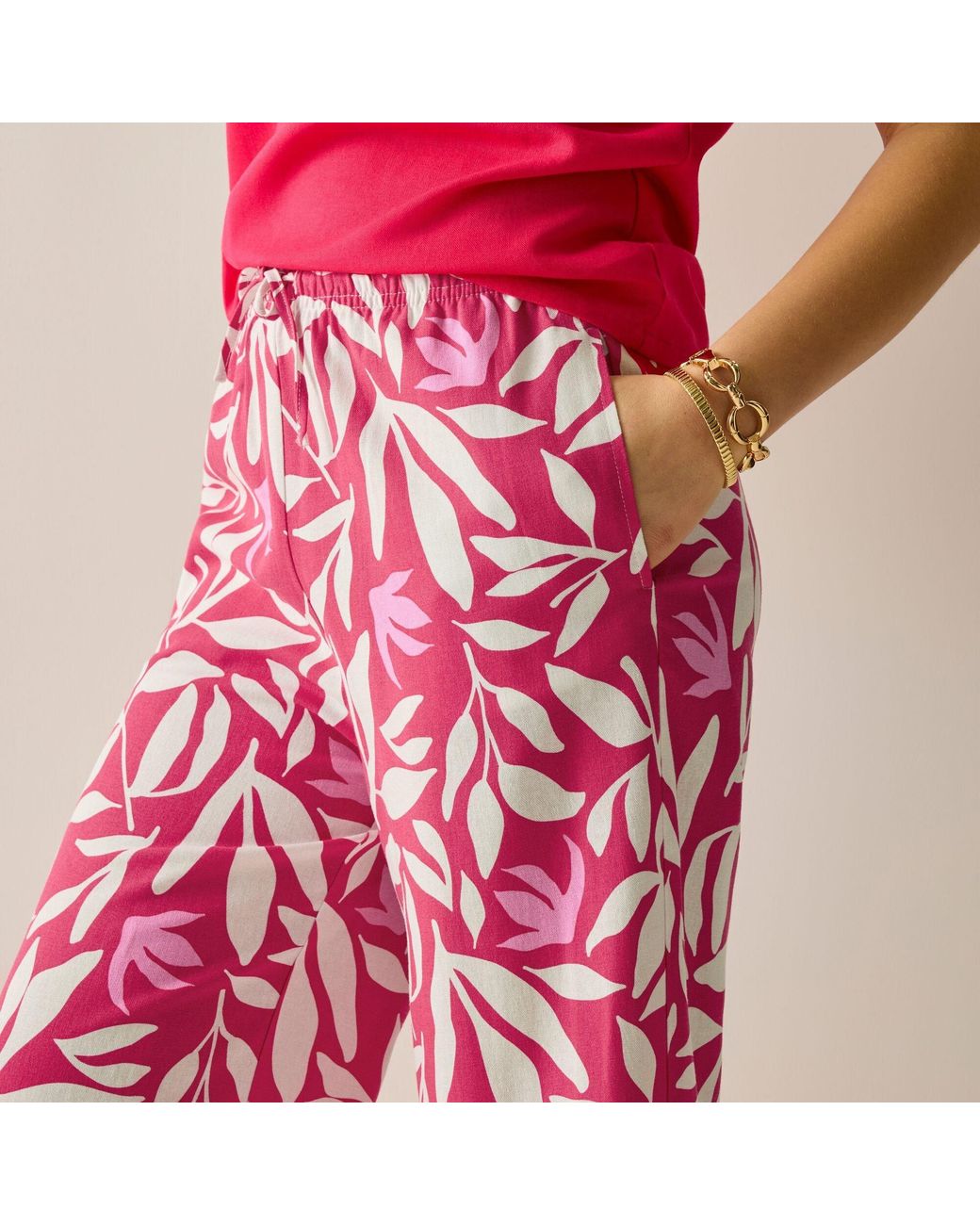 Regatta Pink Talamanca Linen Relaxed-Fit Trousers