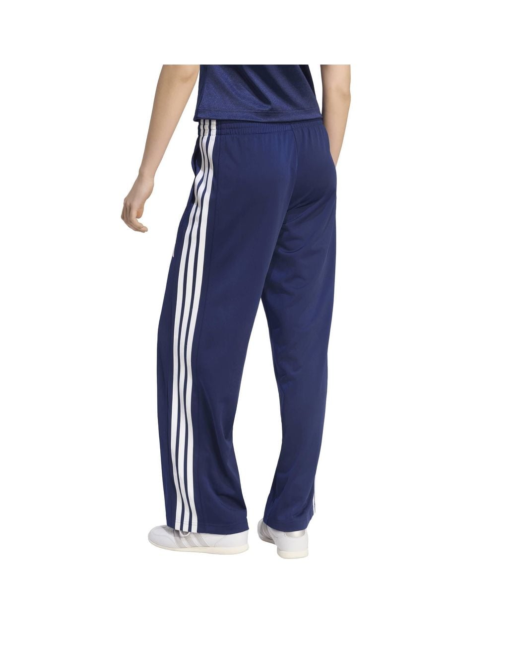 Adidas Blue Wl Polyester Relaxed-Fit Track Pants