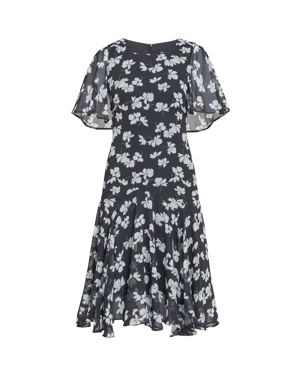 Gina Bacconi Blue Annette Chiffon Jersey Dress