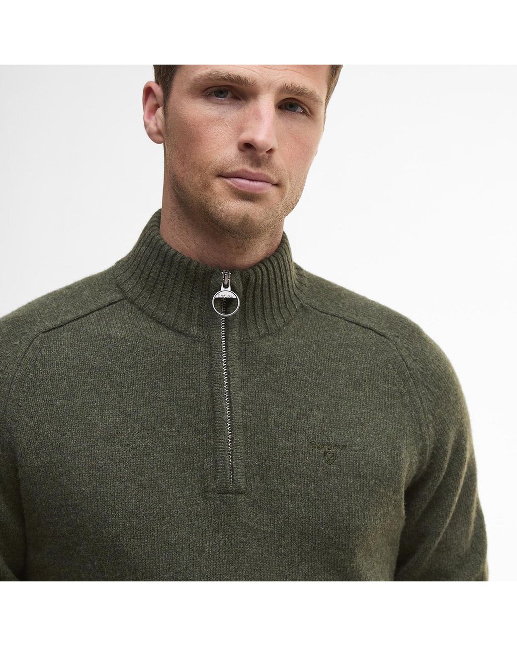 Barbour Green Grangetown Half Zip Jumper for men