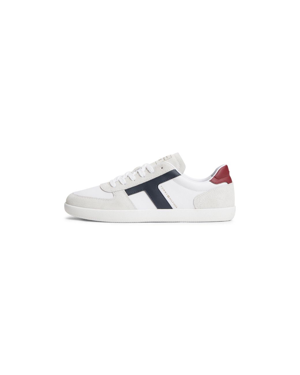 Tommy Hilfiger White Th Tribeca Leather Mixed Texture Trainers for men