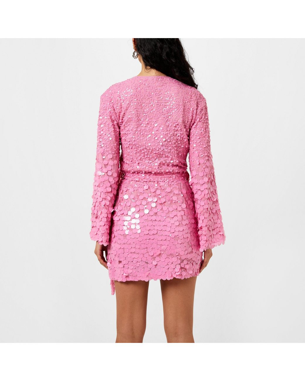 Pretty Lavish Pink Provence Wrap Sequin Dress