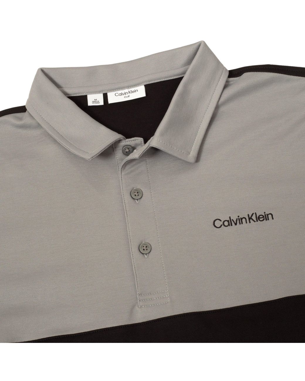 Calvin Klein Black Jc Block Short Sleeve Performance Polo Shirt for men