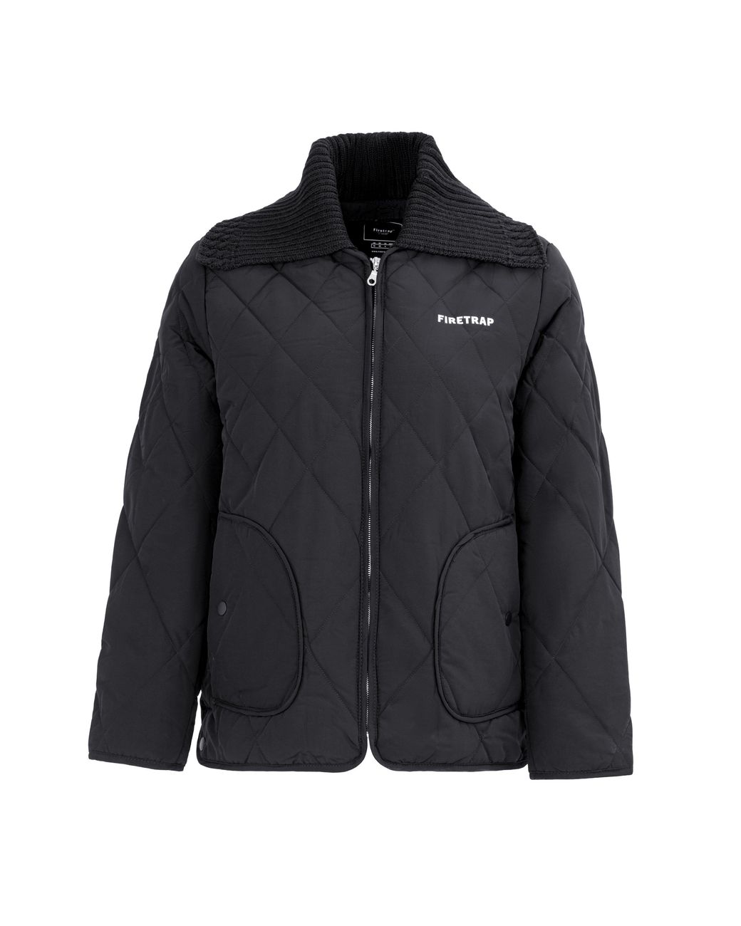 Firetrap Black Long Sleeve Hip Length Quilted Jacket