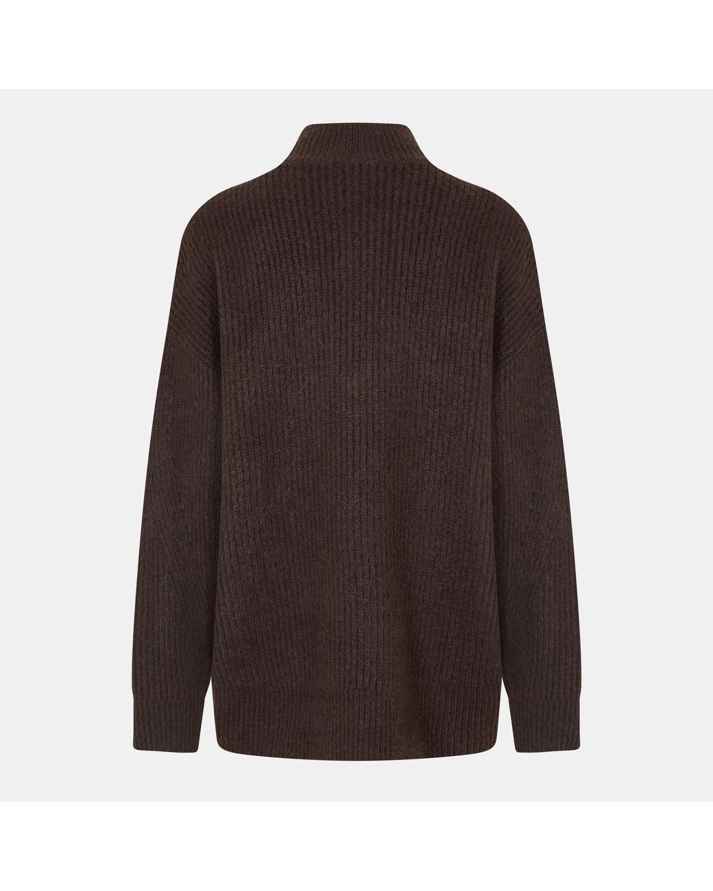 Jack Wills Brown High Neck Zip Knitted Jumper