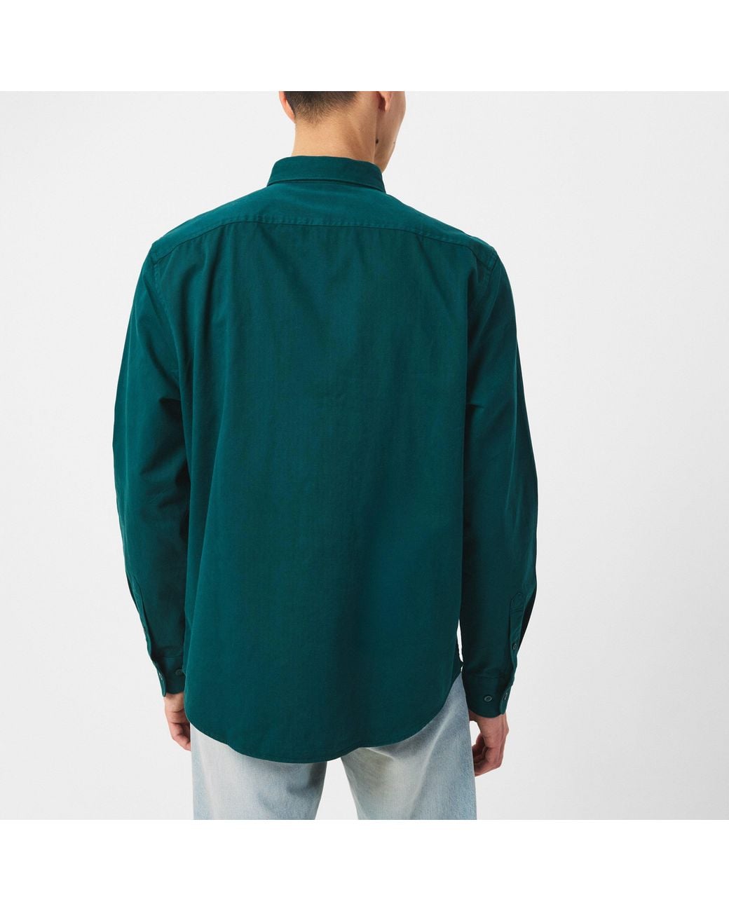 Original Penguin Green Long Sleeve Twill Overshirt for men