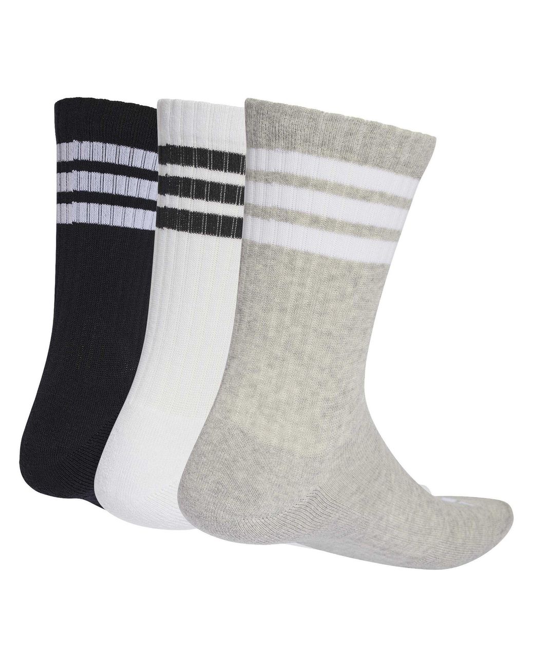 Adidas Gray 3-Pack Crew Socks Adults