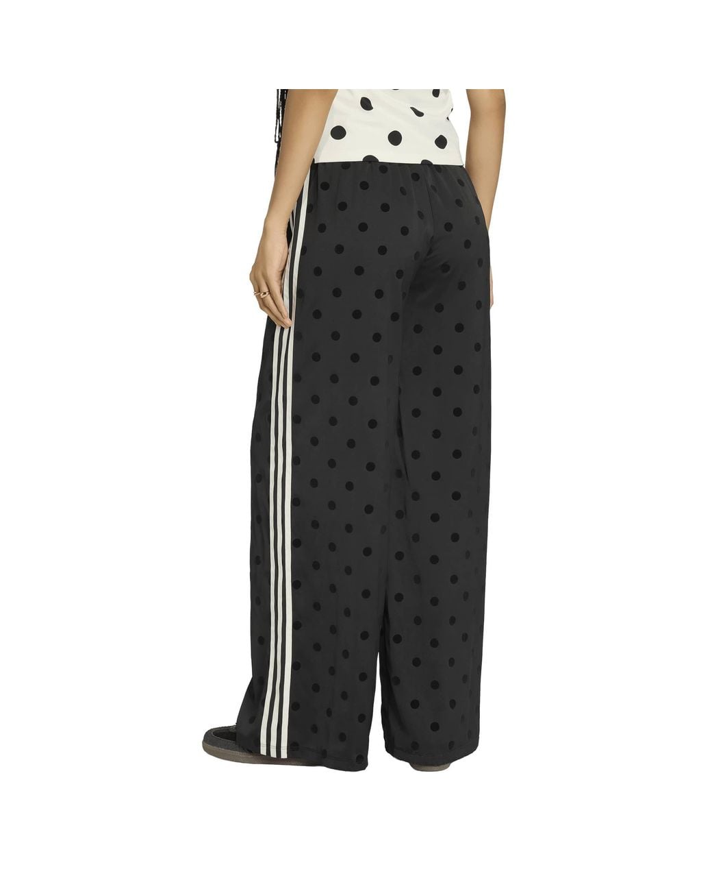 Adidas Originals Black Polka Dot Relaxed-Fit Joggers