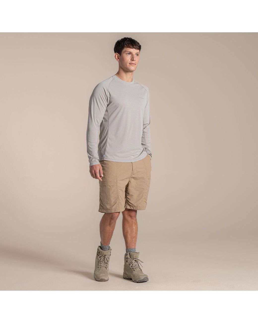 Craghoppers Gray Nosilife Solar Shield+ Long-Sleeved T-Shirt for men