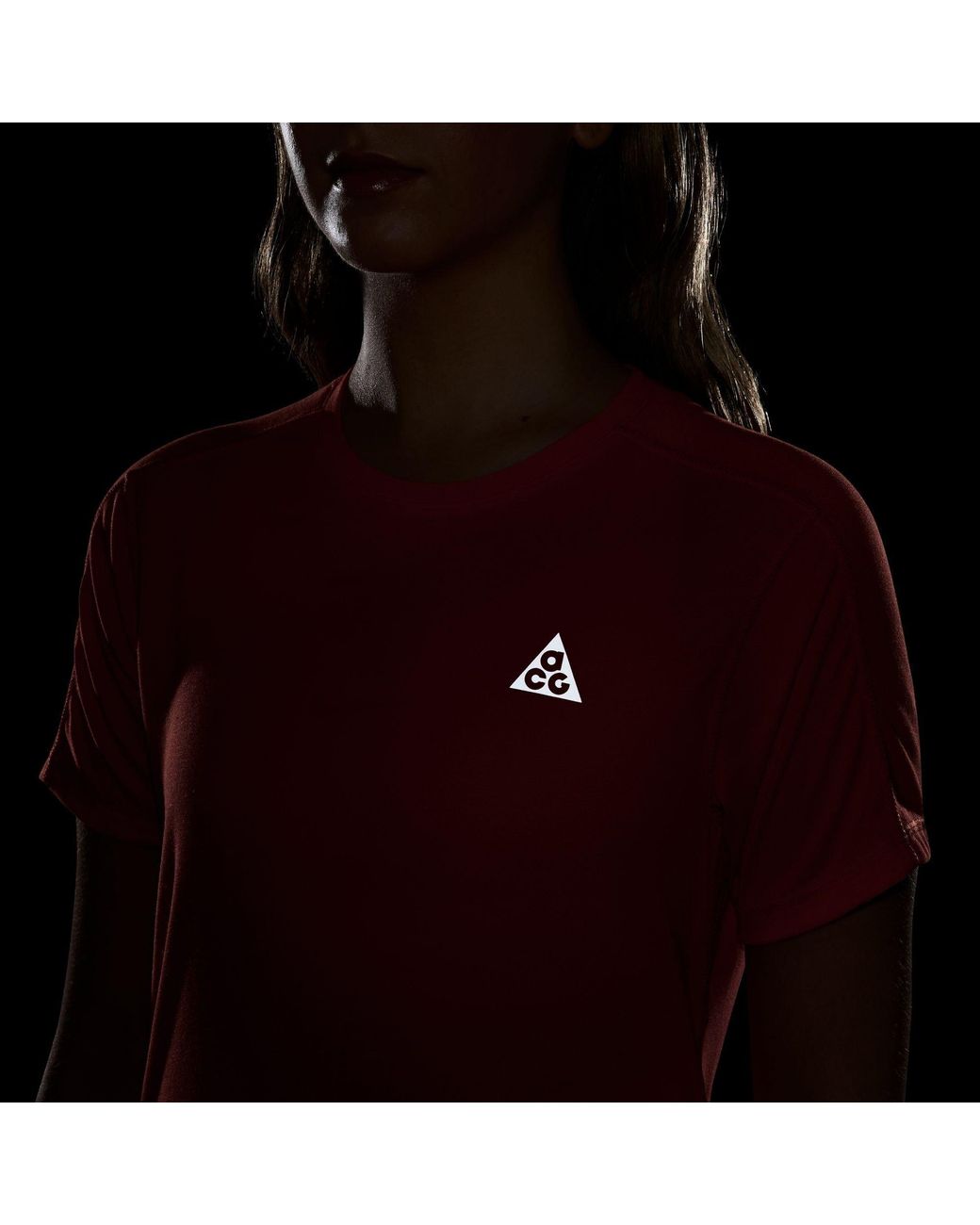Nike Red Acg Dri-Fit Short-Sleeve Trail Running Top