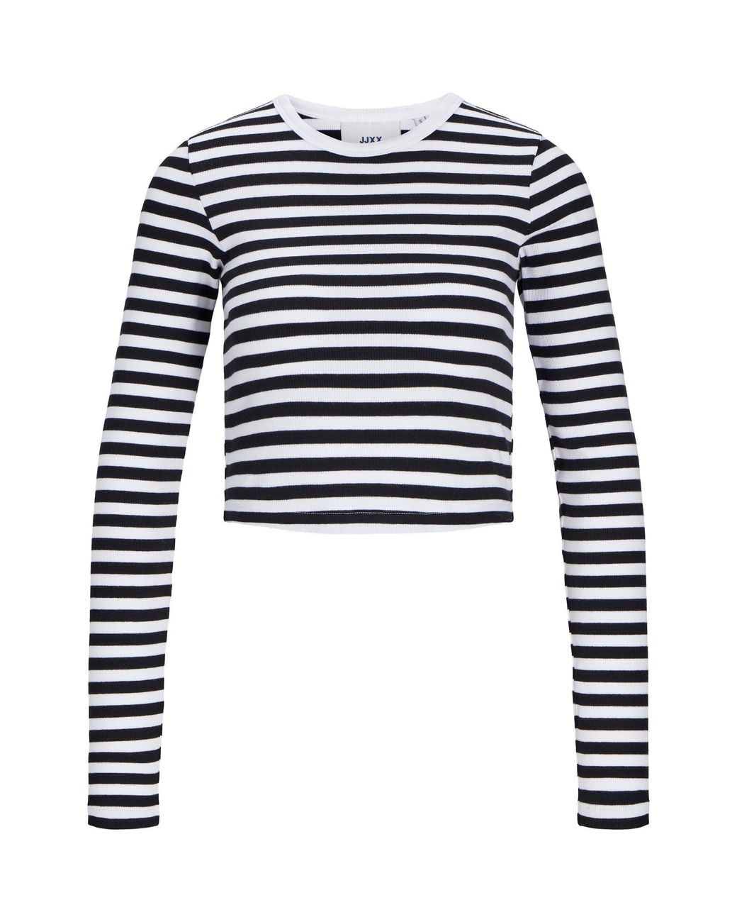 JJXX Blue Feline Long-Sleeve Striped Crop Top