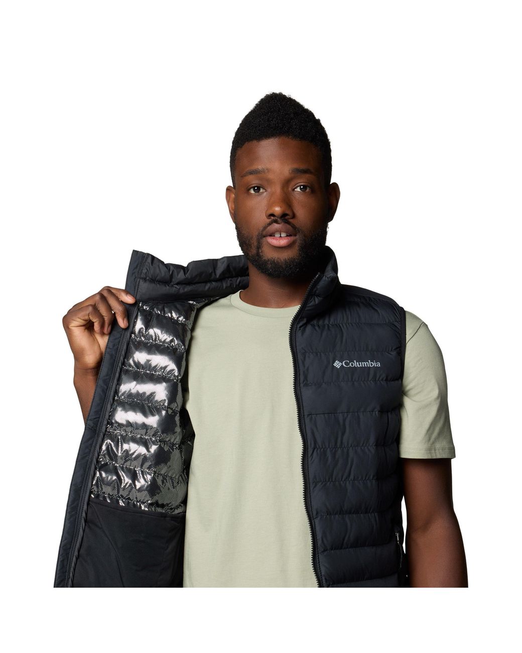 Columbia Black Powder Lite Water-Resistant Thermal-Reflective Sleeveless Gilet for men