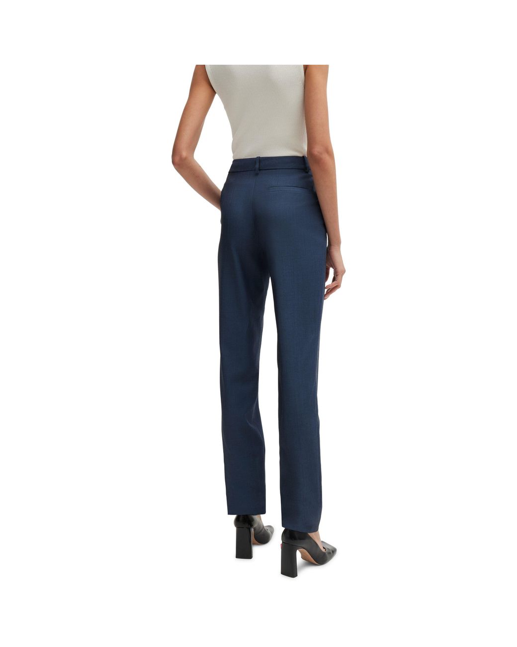 Boss Blue Tanuri Straight Leg Trousers