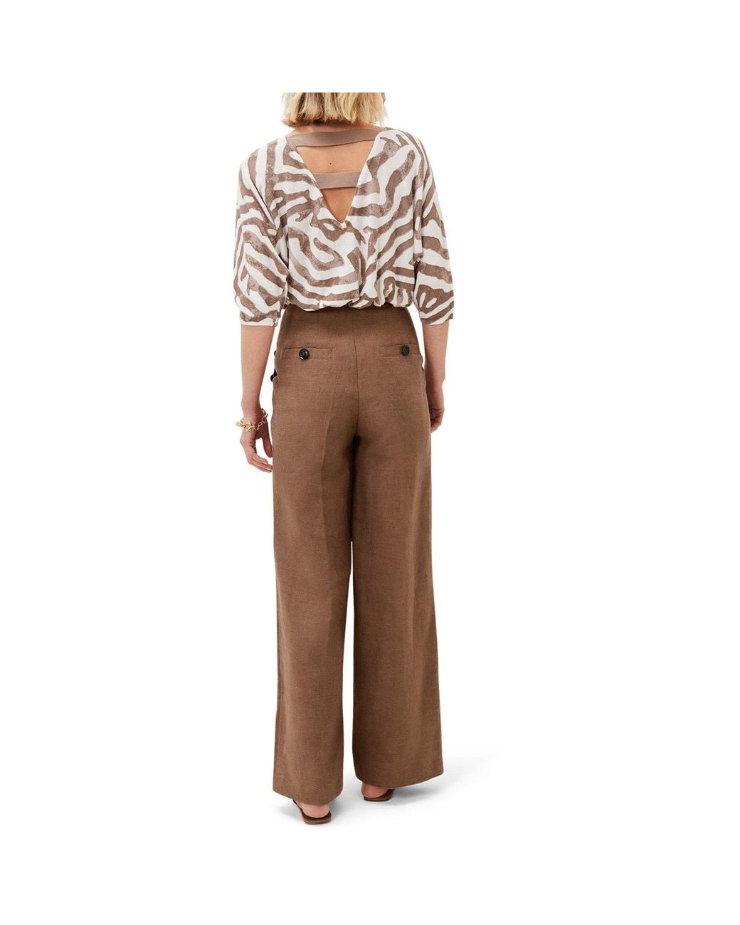 Phase Eight Brown Cassandra Linen Trouser