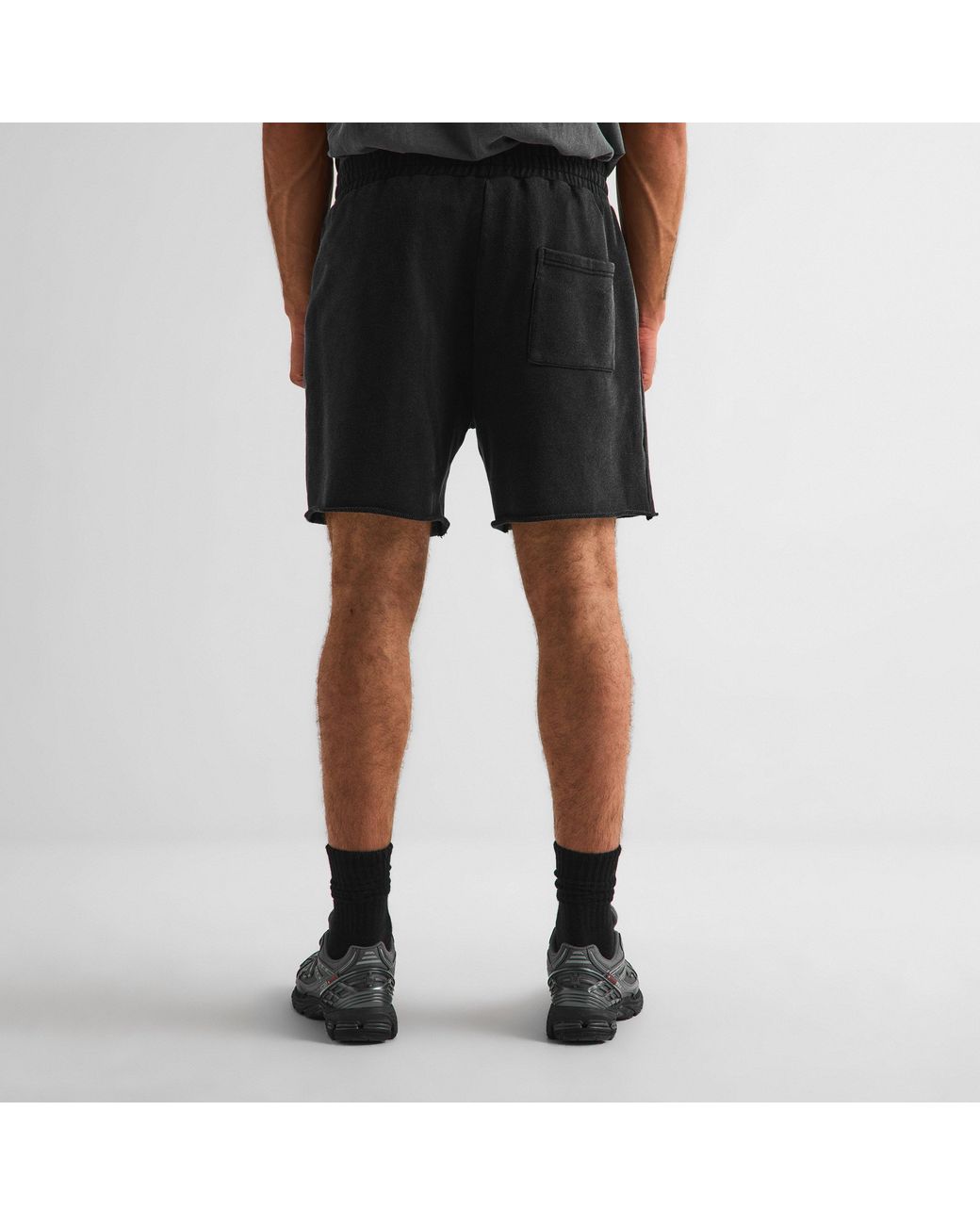 God Made Orange Fleece Jogger Shorts for men
