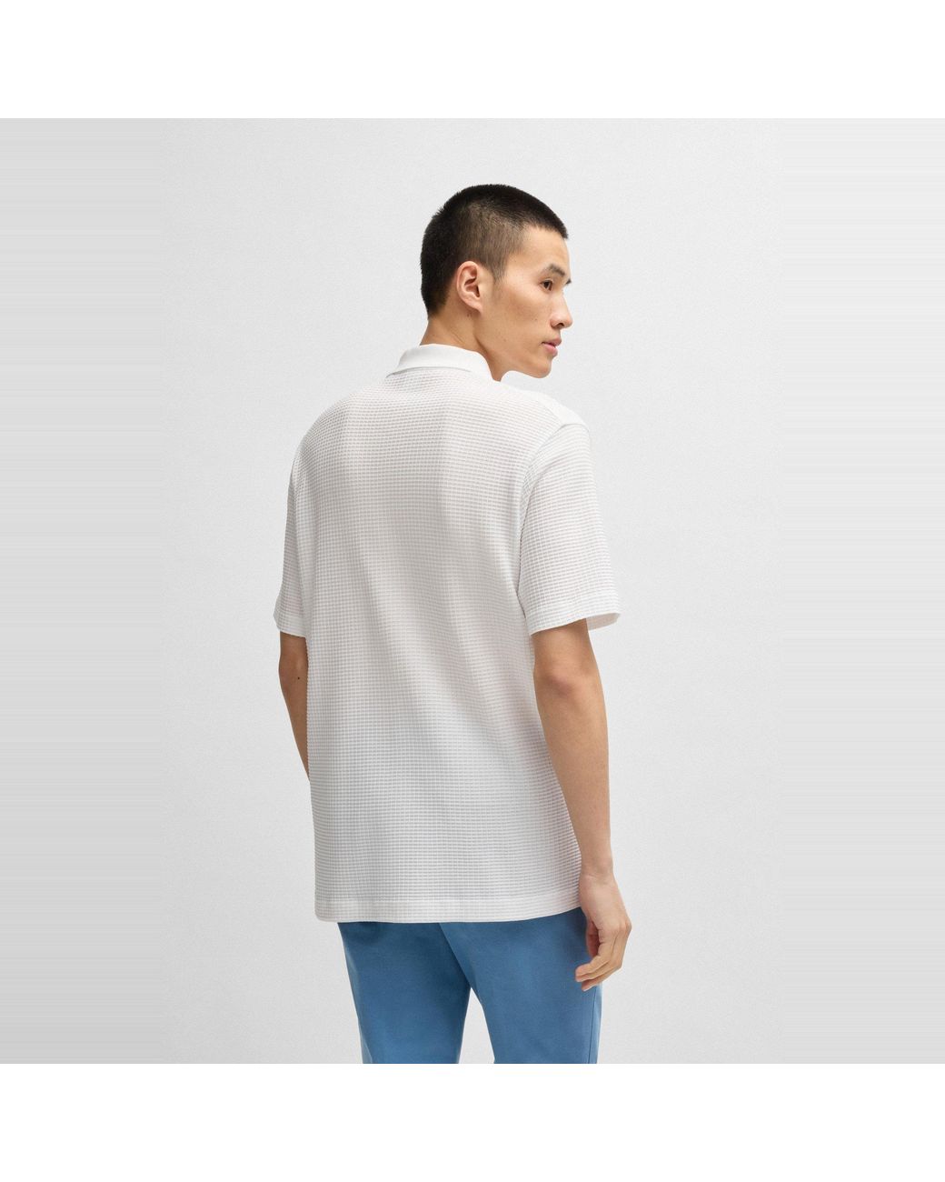 Boss Gray C-Palladio 120 Cotton Short Sleeve Polo Shirt for men