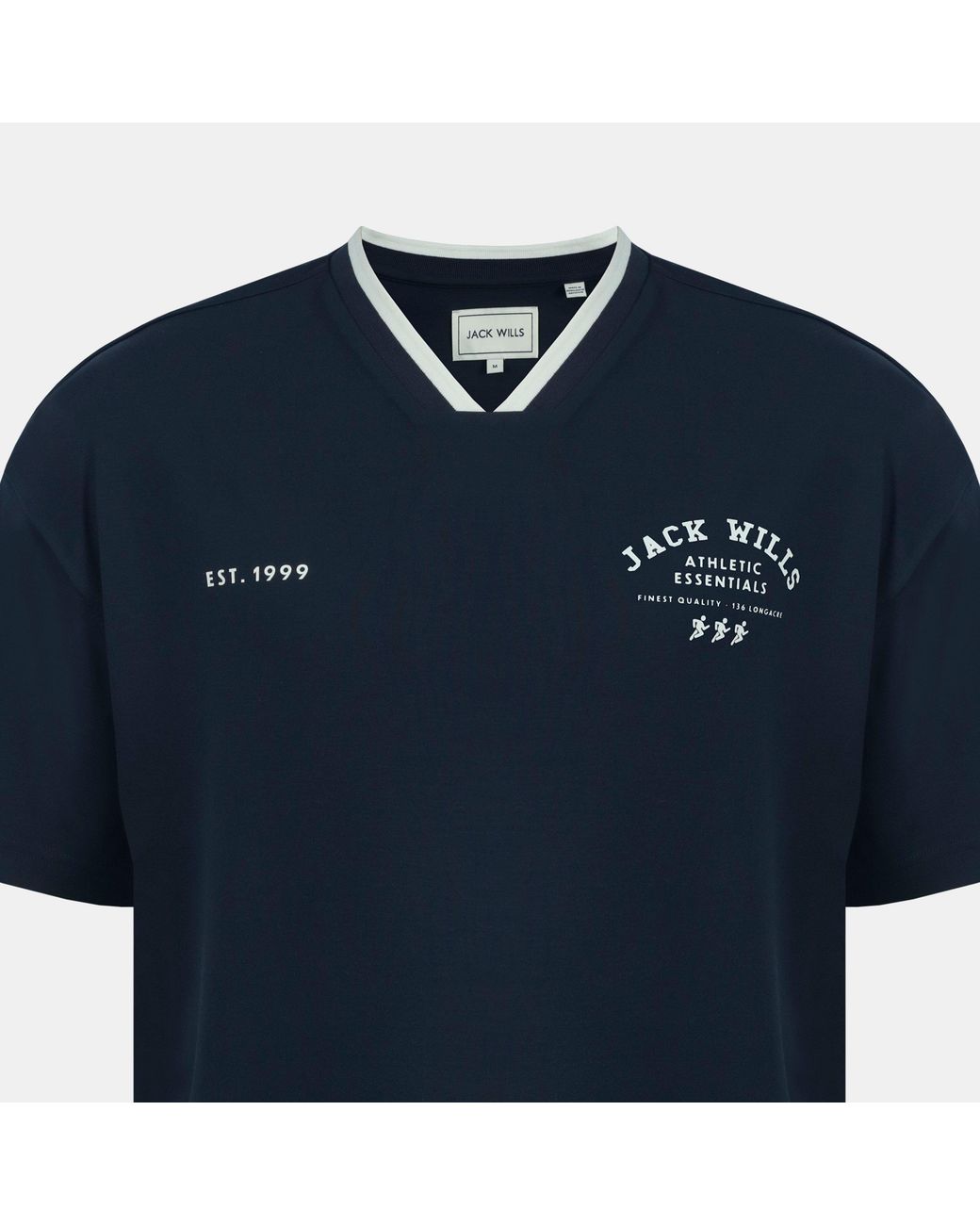 Jack Wills Blue V-Neck Short Sleeve Oversized T-Shirt for men