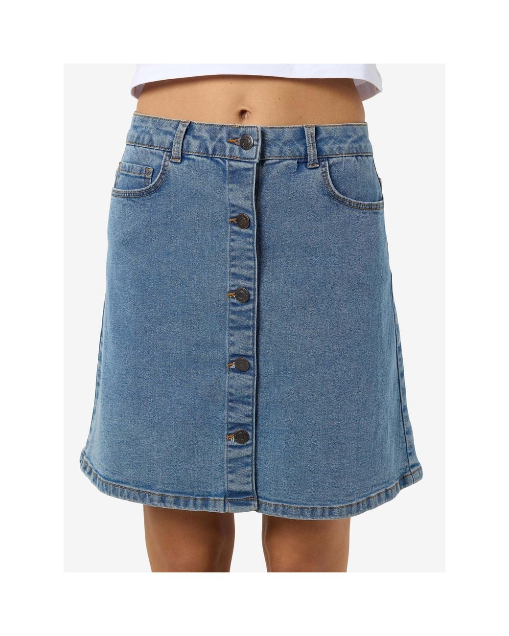 Noisy May Blue A-Line Denim Skirt