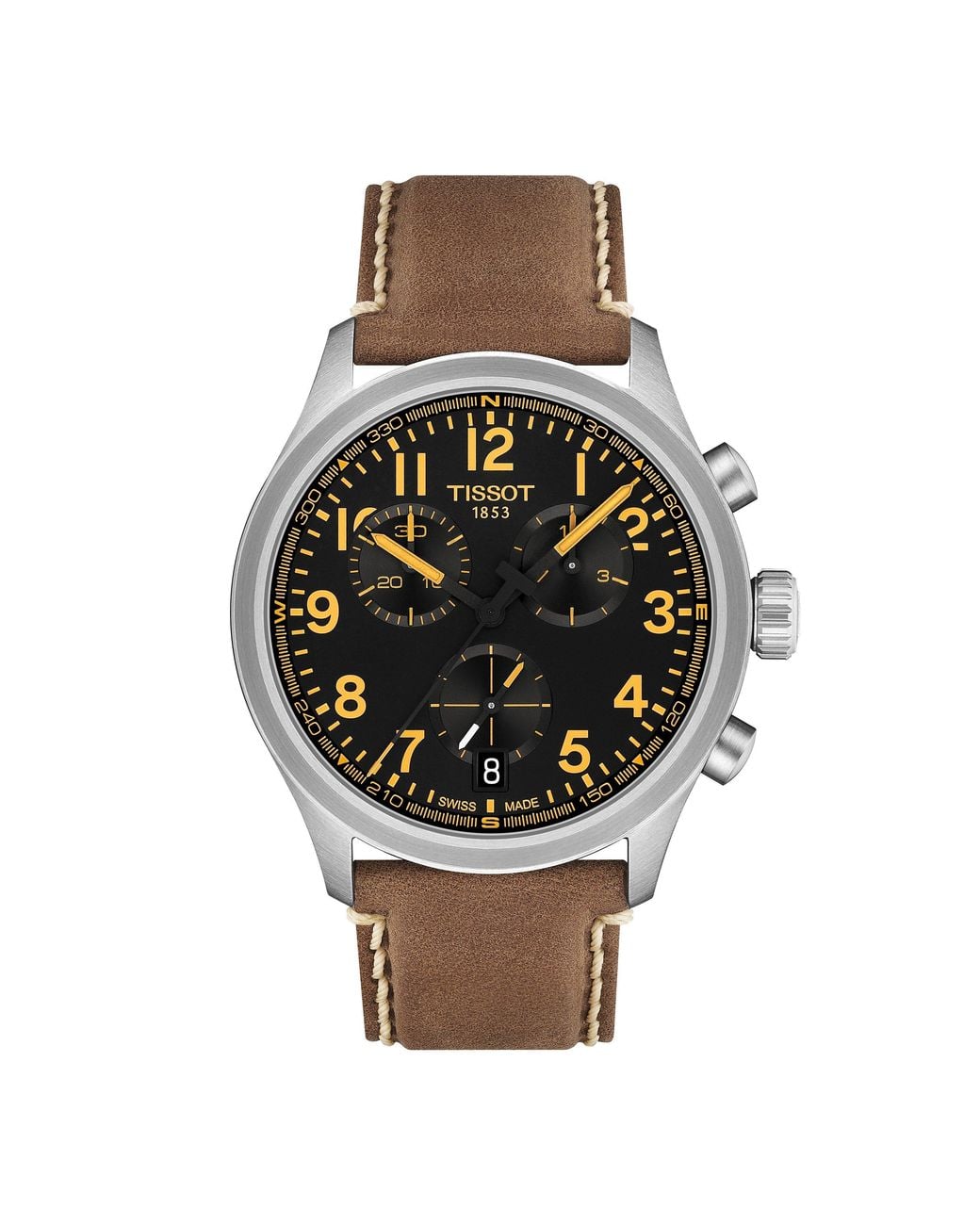 Tissot Metallic Chrono L Leather Analogue Quartz Watch for men