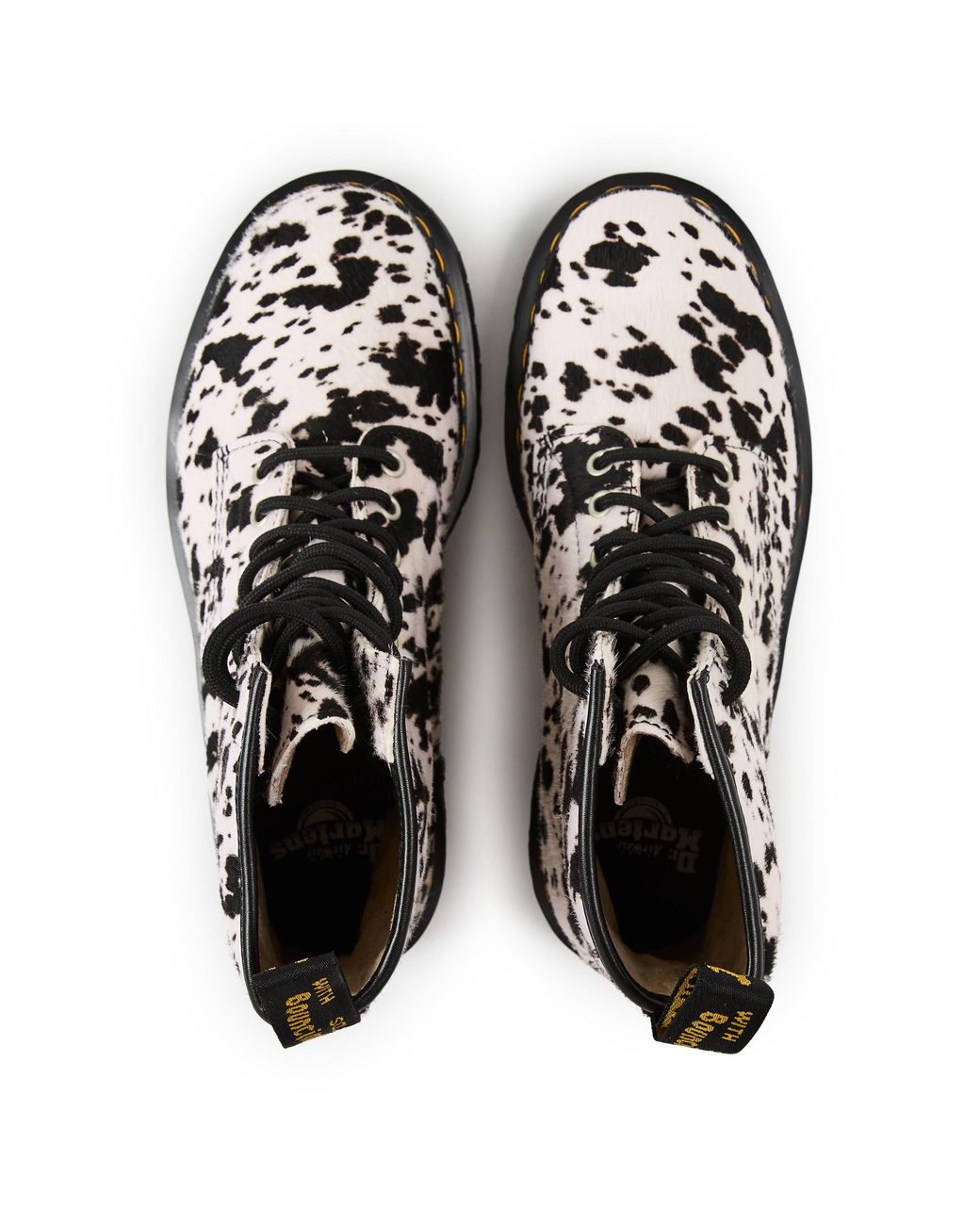 Dr. Martens Black 1460 Bex Dalmatian Hair On Leather Boots