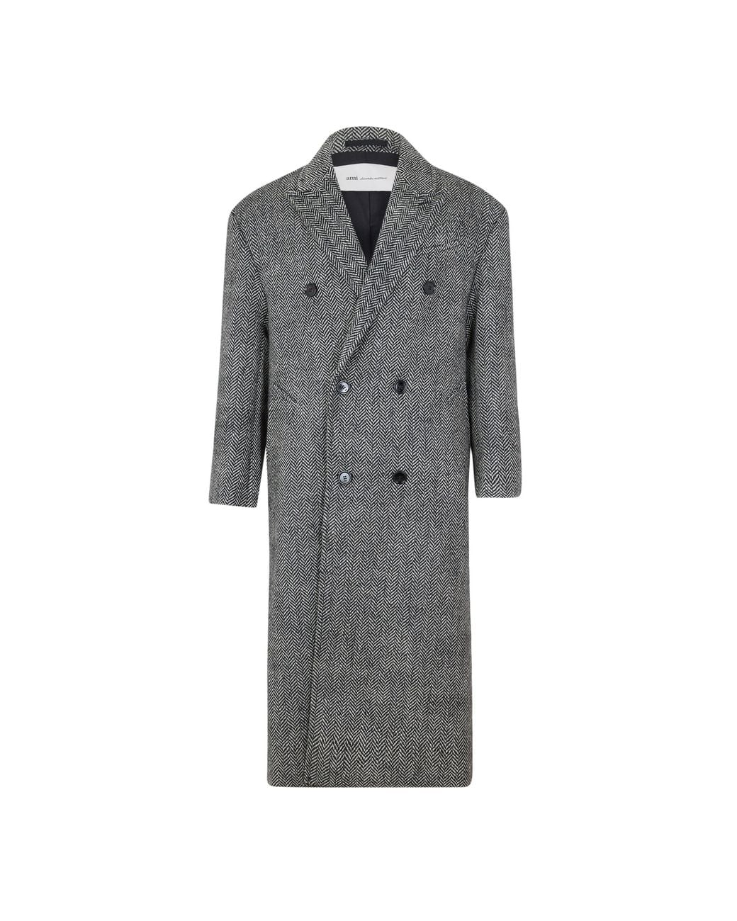 AMI Gray Ami Db Long Cozy Coa Sn63 for men