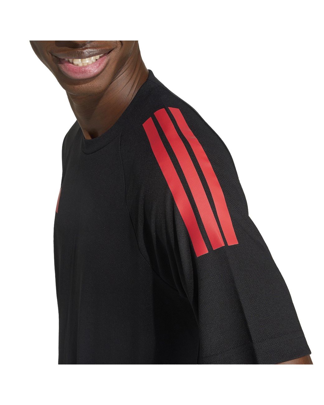 Adidas Black Classic 3 Stripe Sereno T-Shirt for men