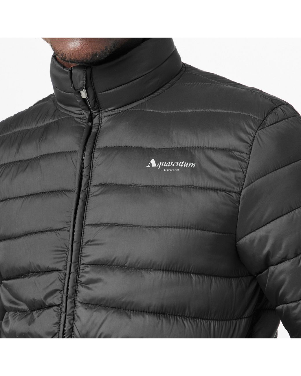 Aquascutum Black Long Sleeve Medium Puffer Jacket for men