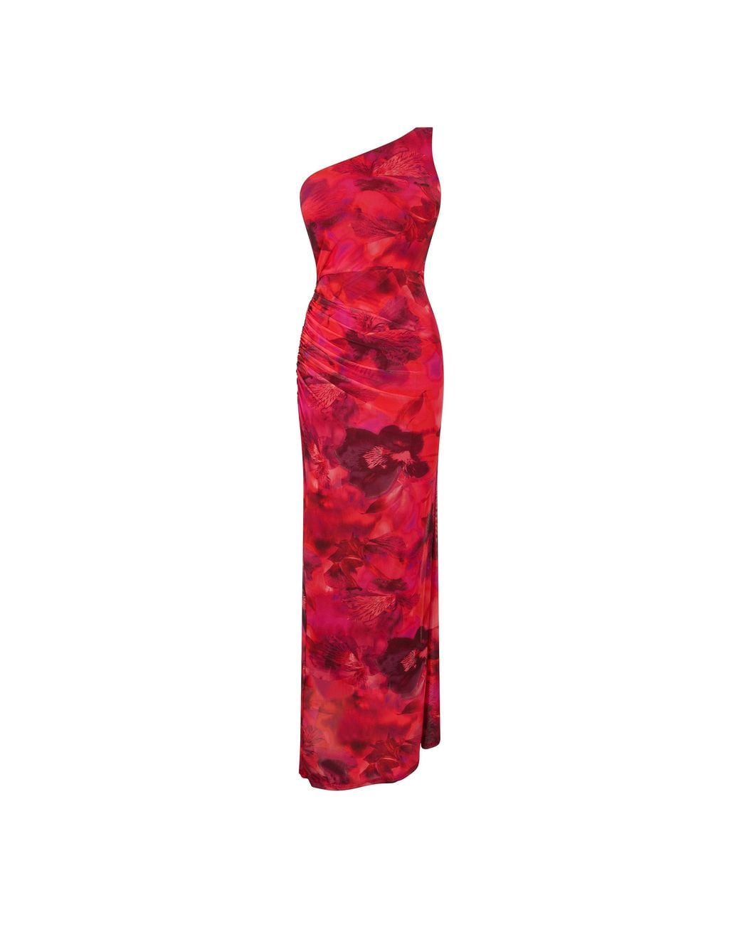 I Saw It First Red Printed Mesh Maxi Dress