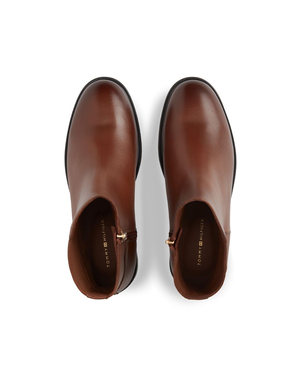 Tommy Hilfiger Brown Buckle Leather Heeled Ankle Boots