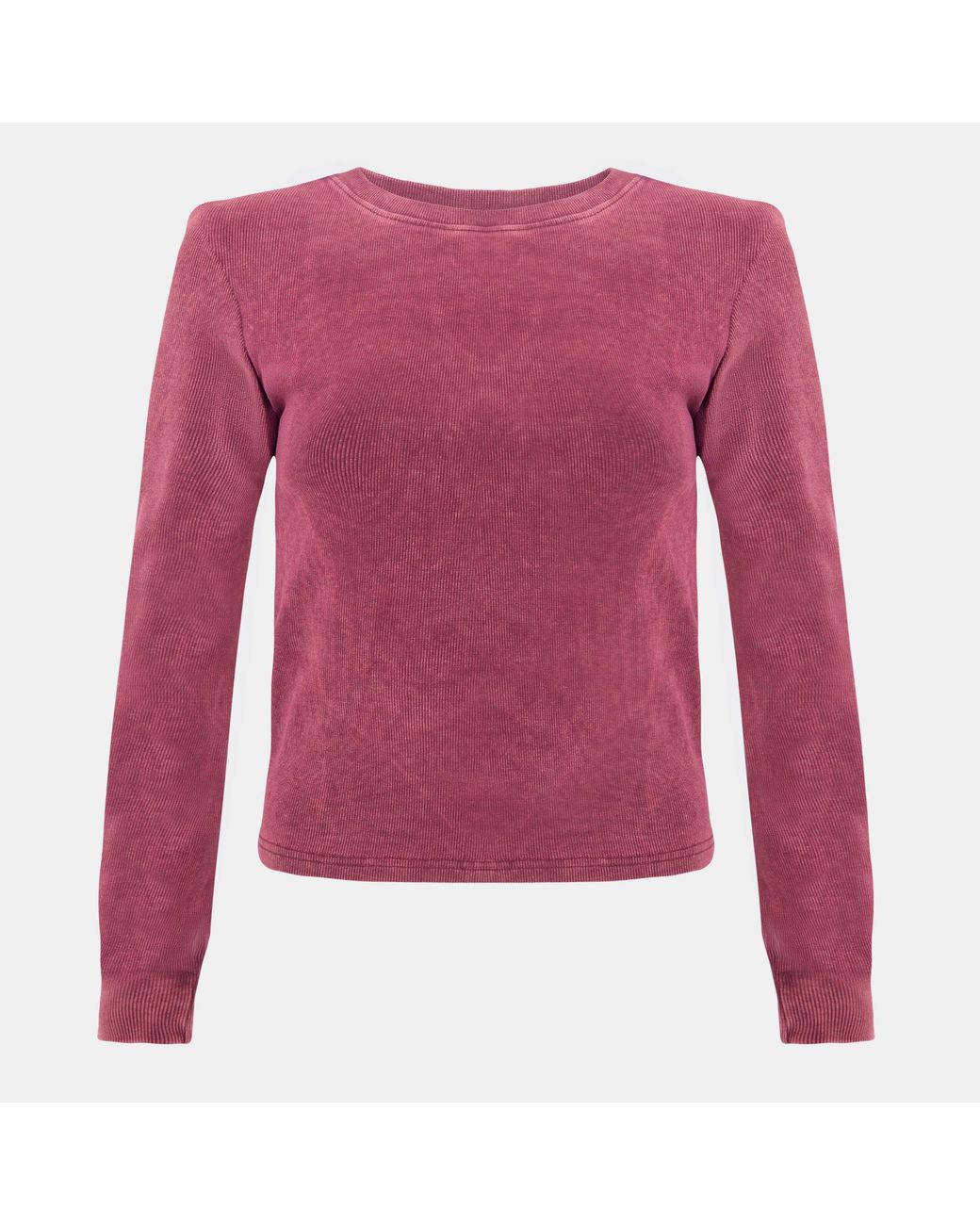I Saw It First Pink Washed Ribbed Long Sleeve Top