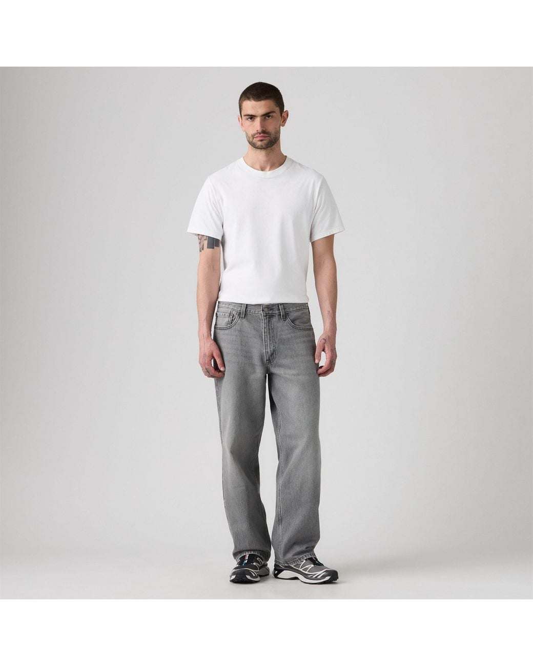 Levi's Gray Baggy Wide Leg Jeans for men