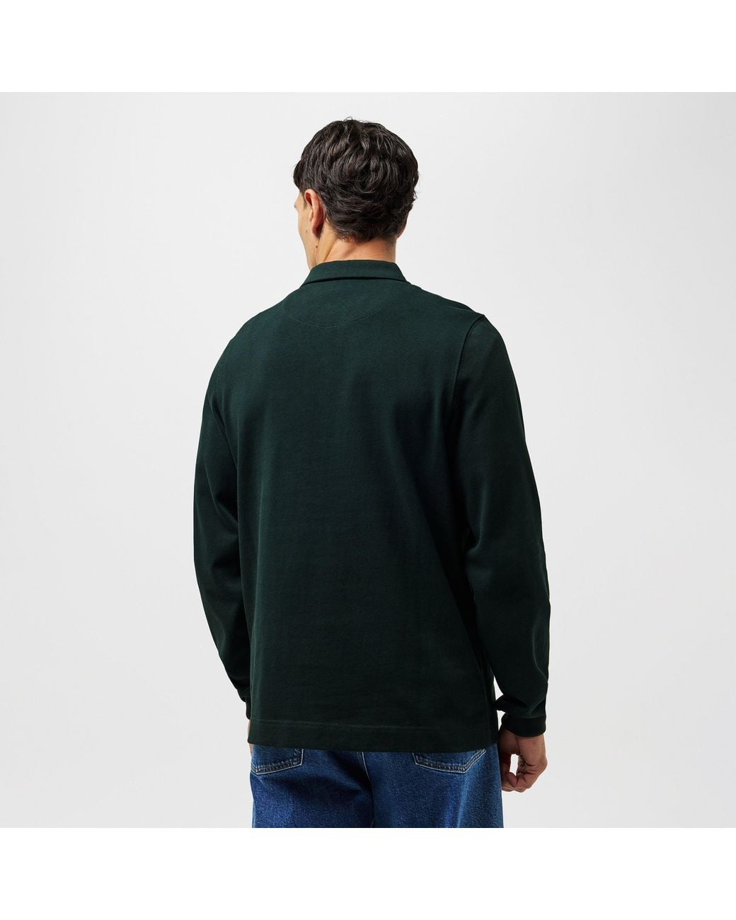 Paul Smith Green Embroidered Long-Sleeve Rugby Polo Shirt for men
