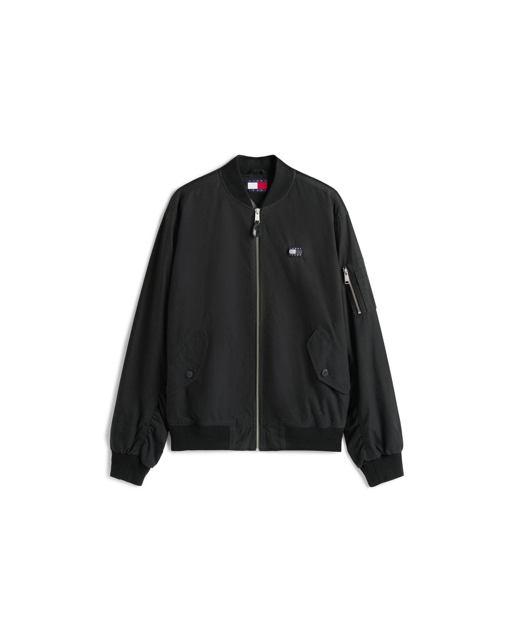 Tommy Hilfiger Black Tj Ribbed Zip-Through Bomber Jacket for men