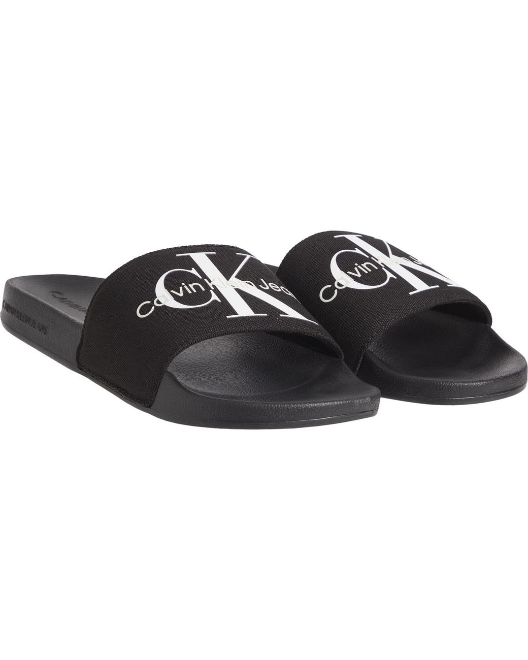 Calvin Klein Black Monogram Slide for men