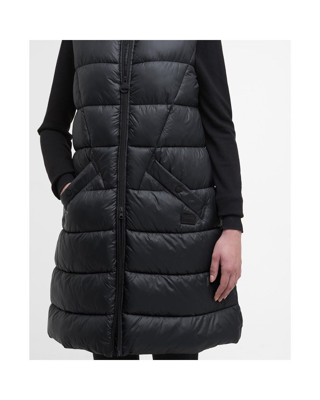 Barbour Black Cecilla Funnel Neck Full Zip Sleeveless Gilet