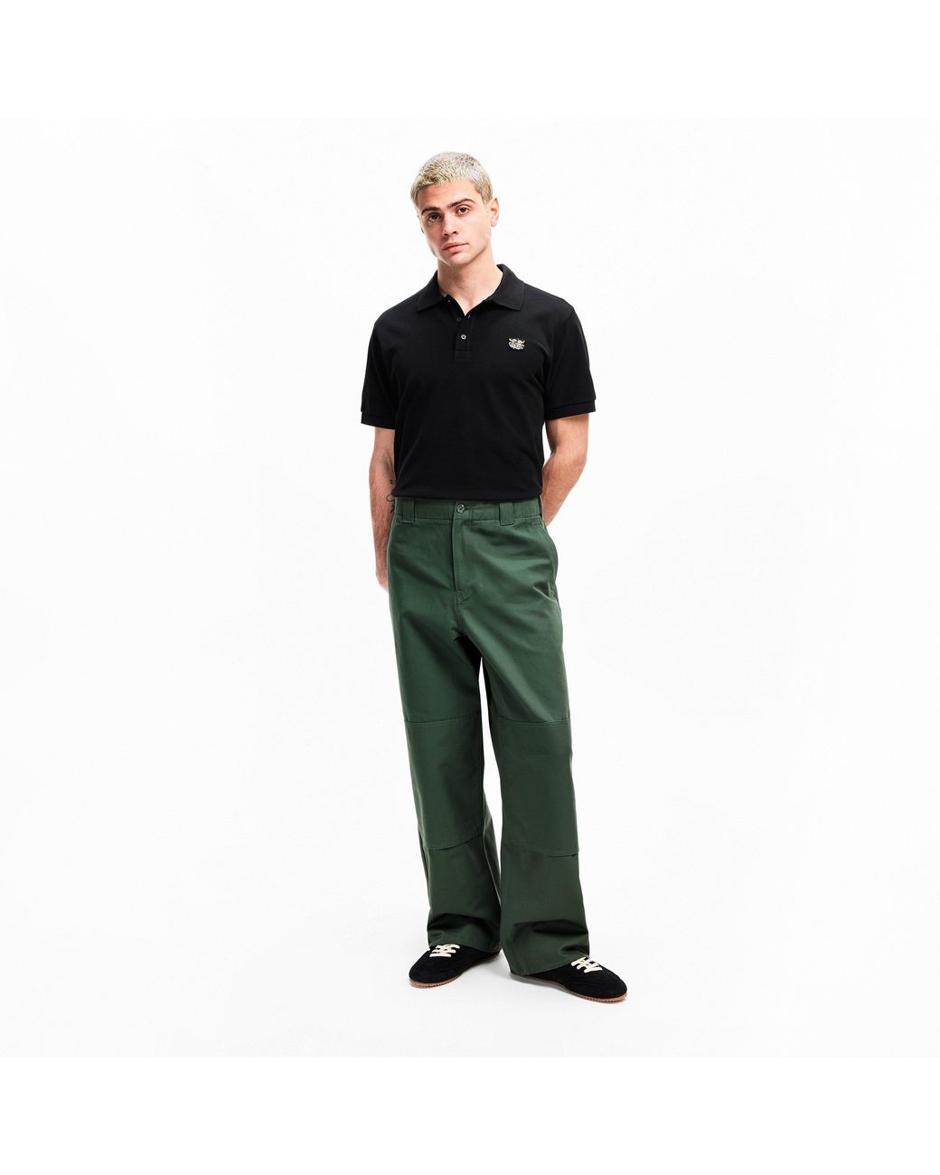 KENZO Black Wild Tiger Short Sleeve Polo Shirt for men