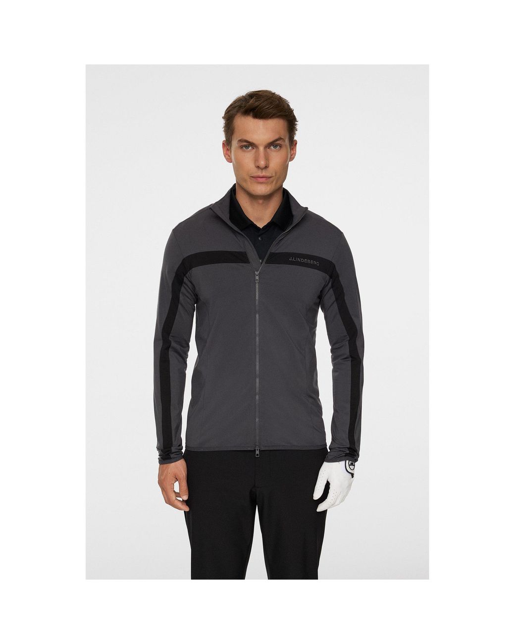 J.Lindeberg Gray Jarvis Mid Layer Pullover for men