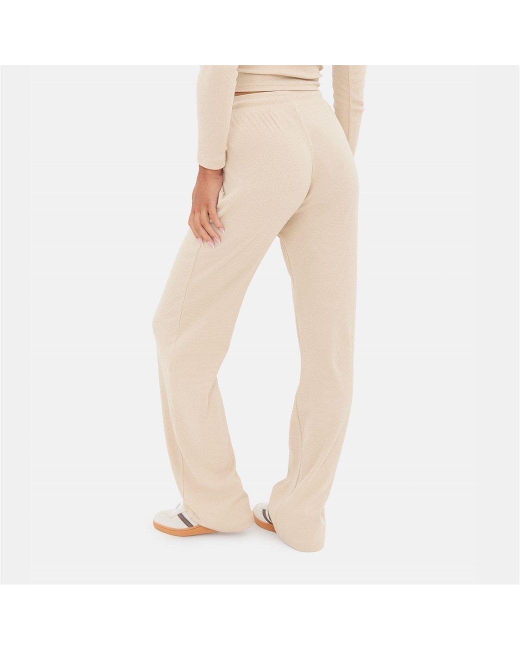 I Saw It First Natural Ribbed Wide Leg