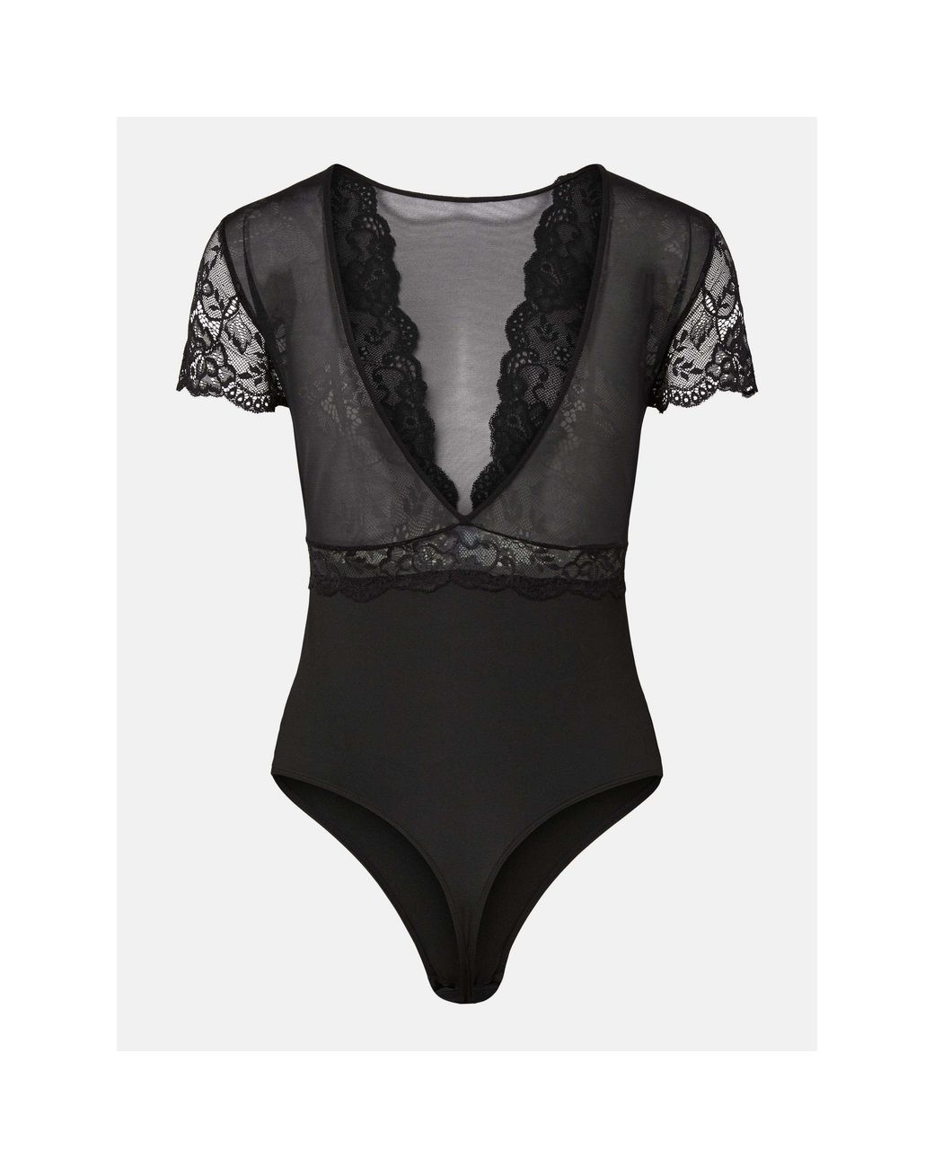 Pieces Black Sicca Small-Fit Bodysuit