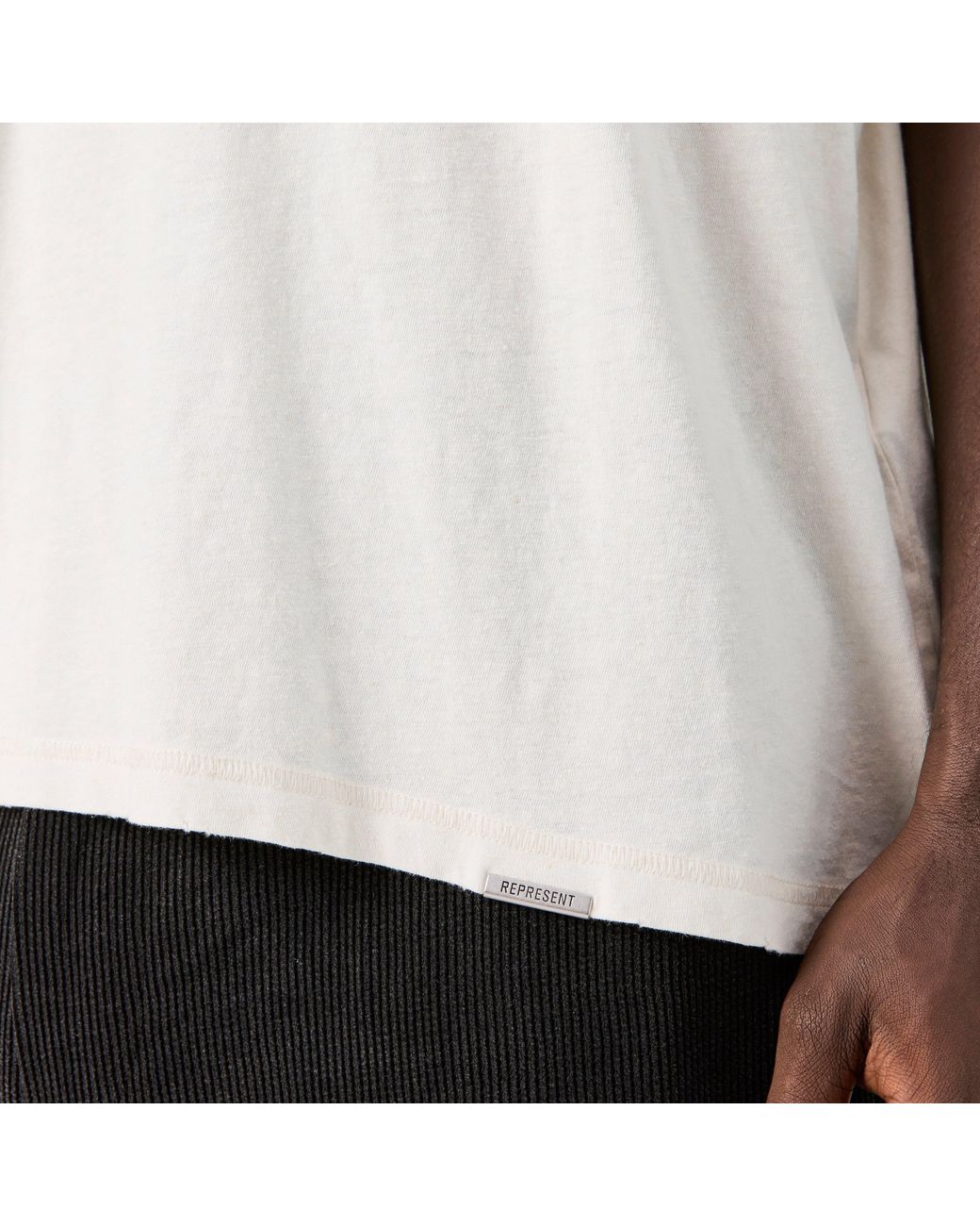 Represent White Angel Border Oversized T-Shirt for men