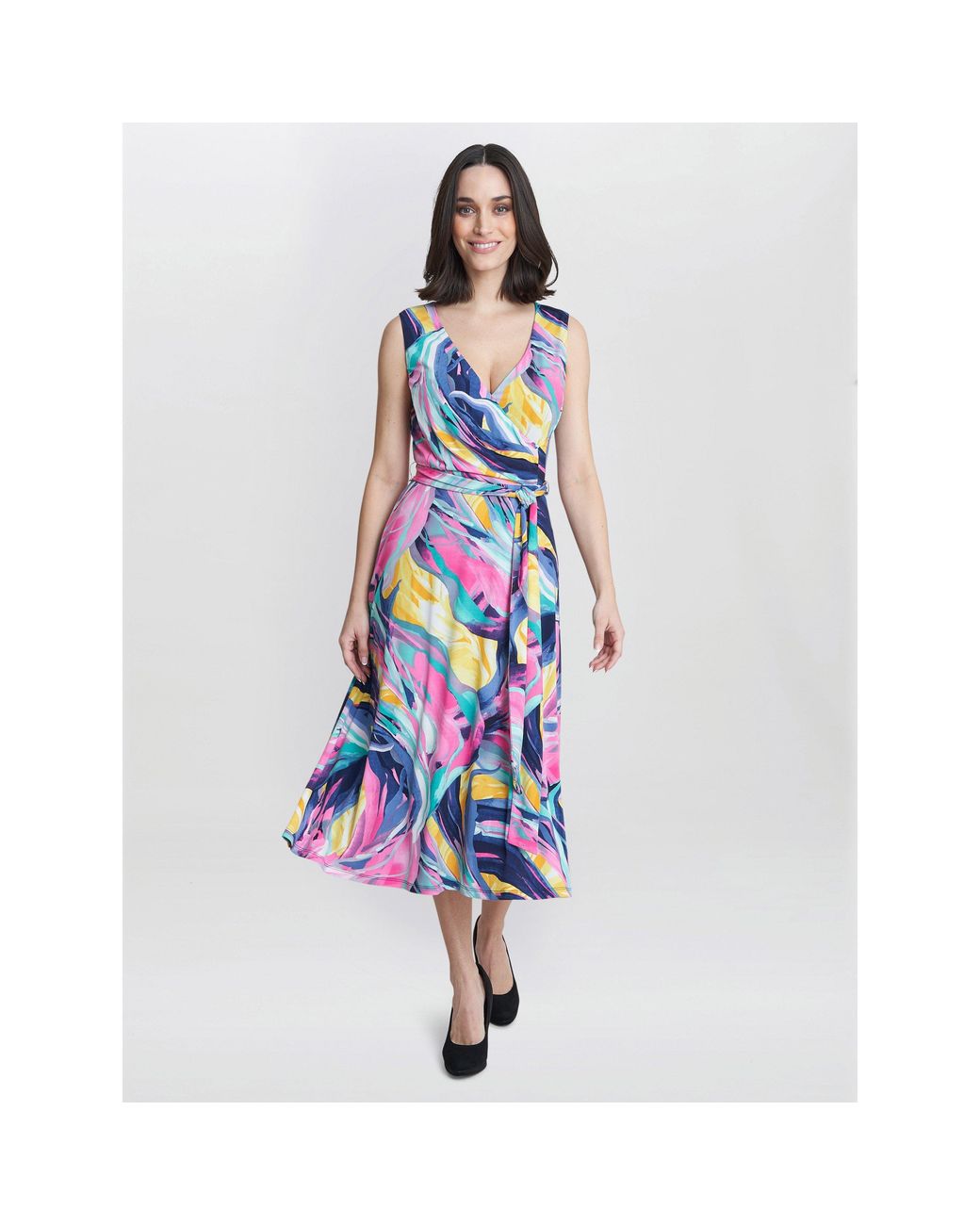Gina Bacconi Blue Anastacia Fit And Flare Jersey Dress