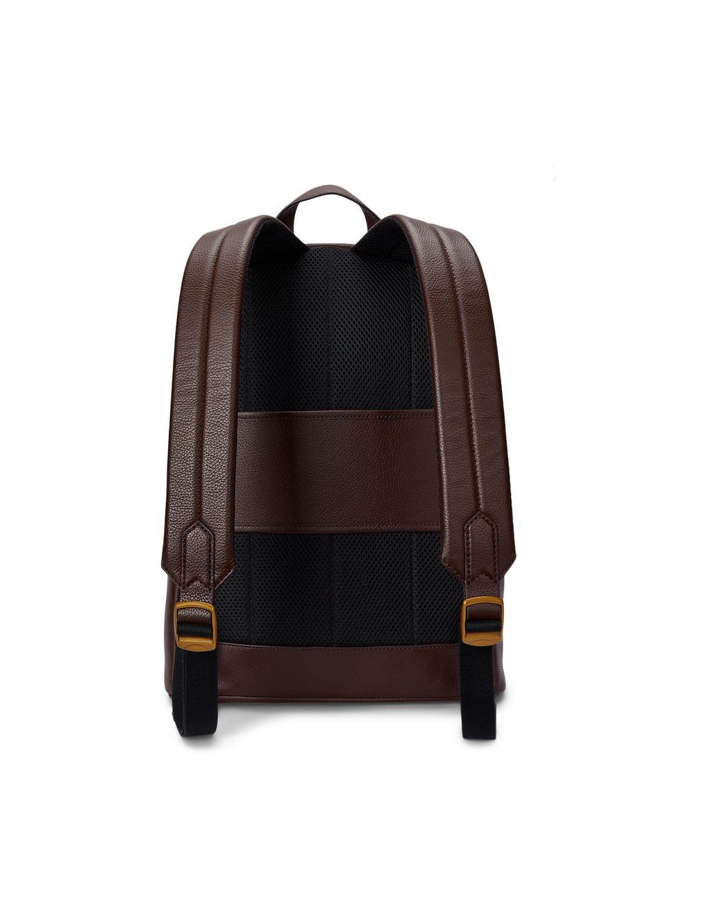 Polo Ralph Lauren Brown Pebbled Leather Dome Backpack