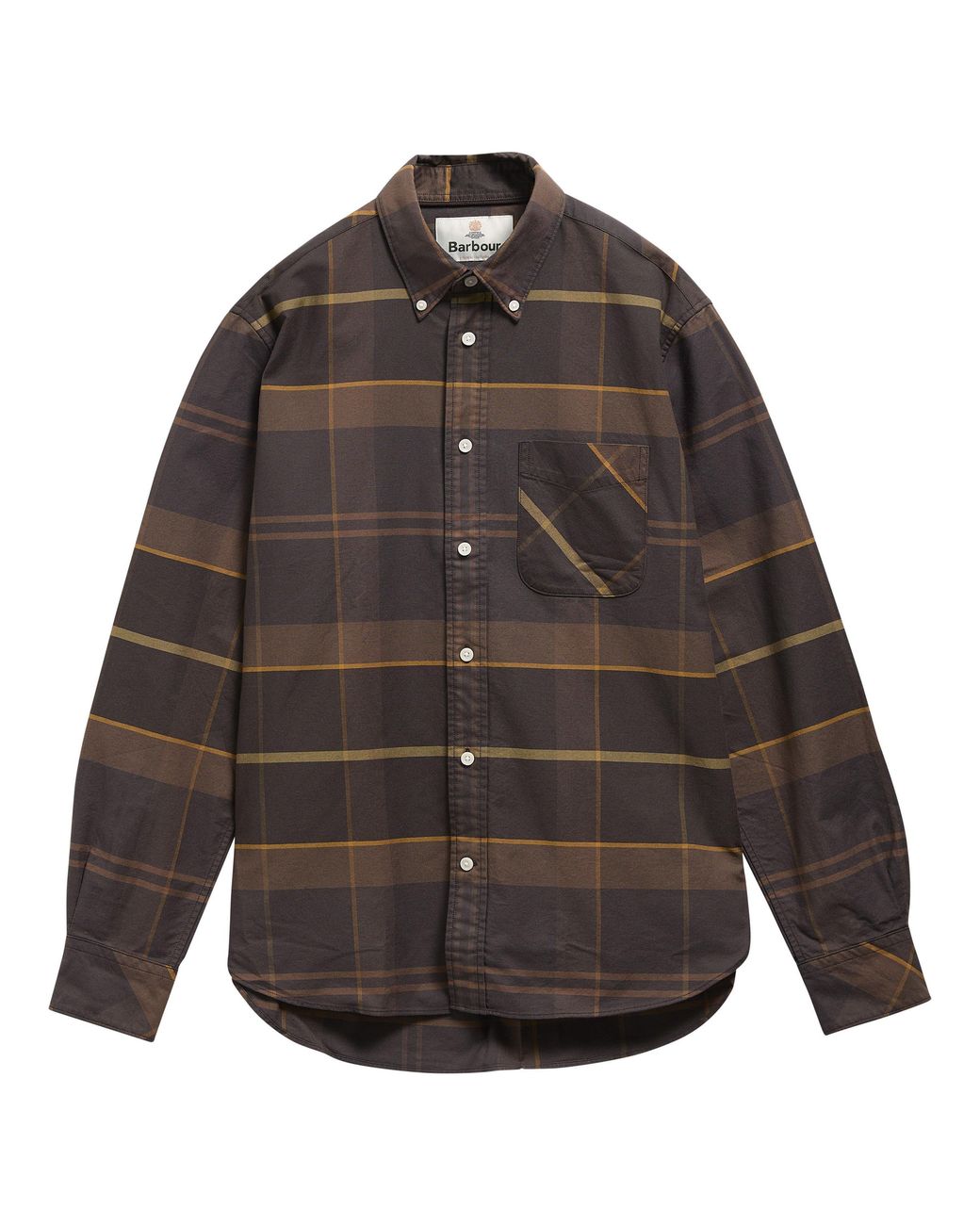 Barbour Brown Dunoon Tartan Cotton Long-Sleeve Shirt for men