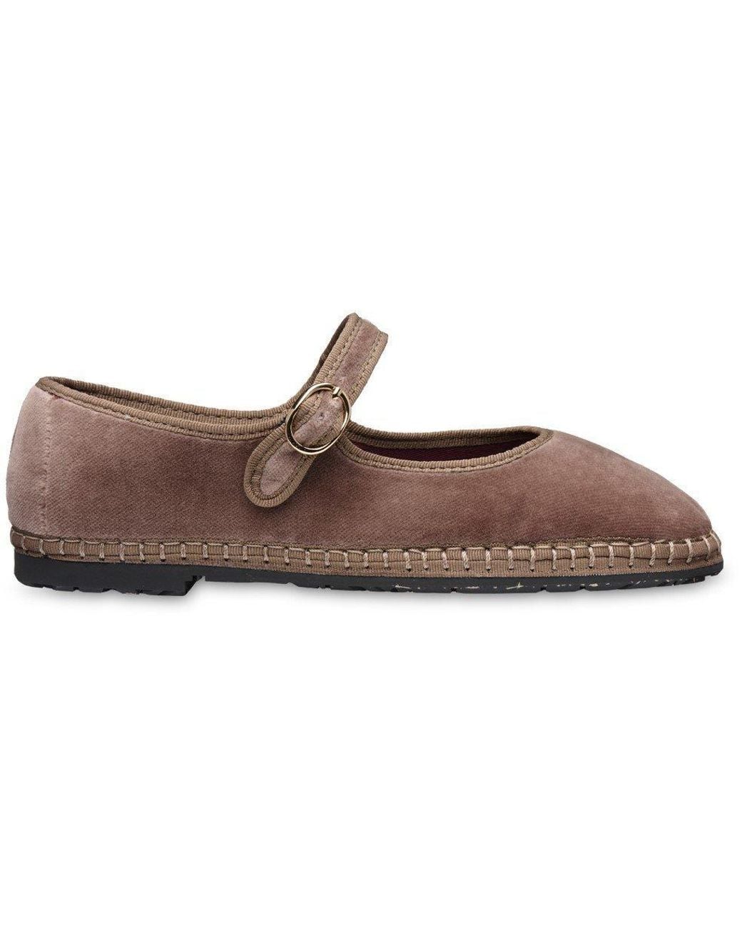 Flabelus Brown Velvet Mary Jane