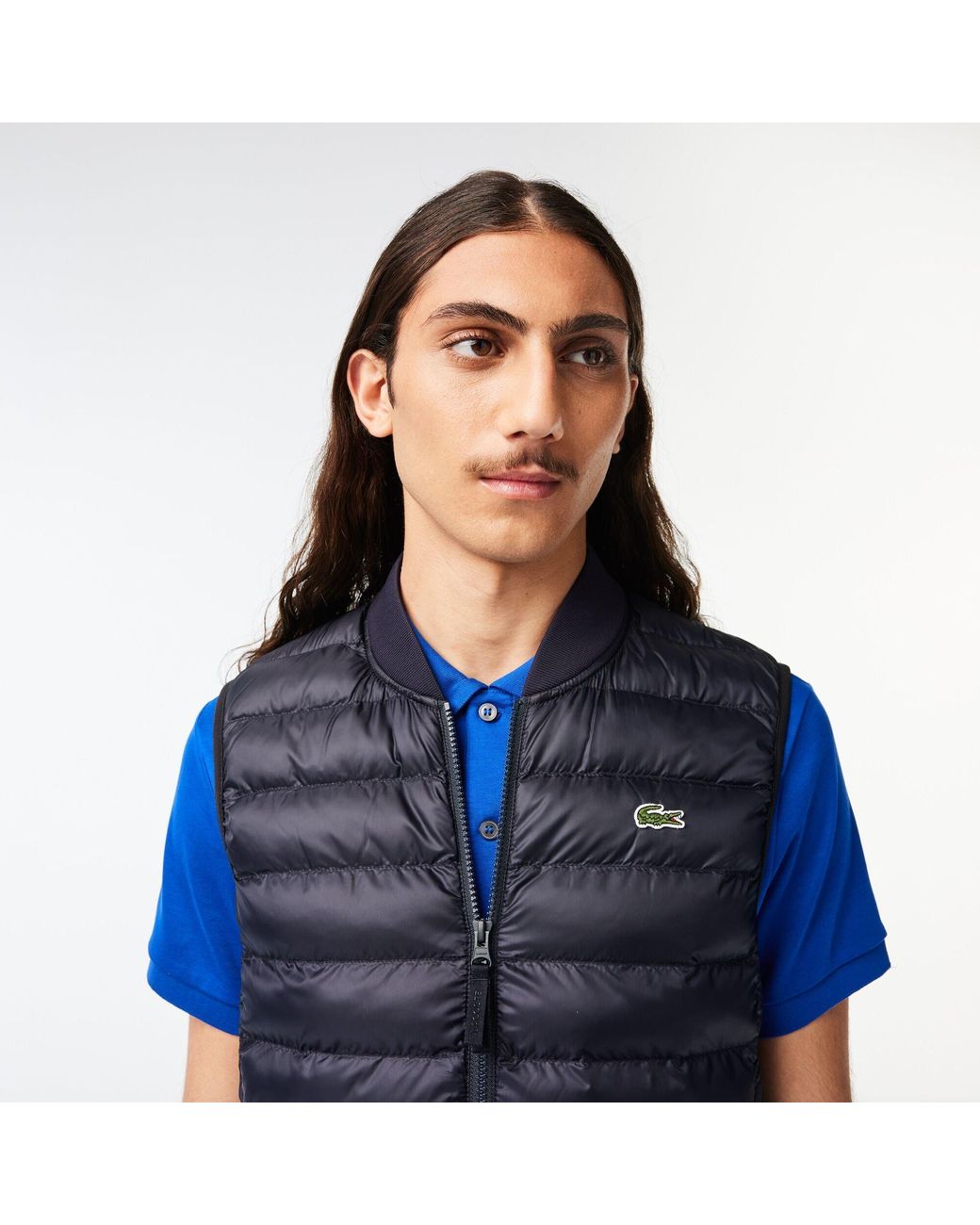 Lacoste Blue Quilted Gilet for men