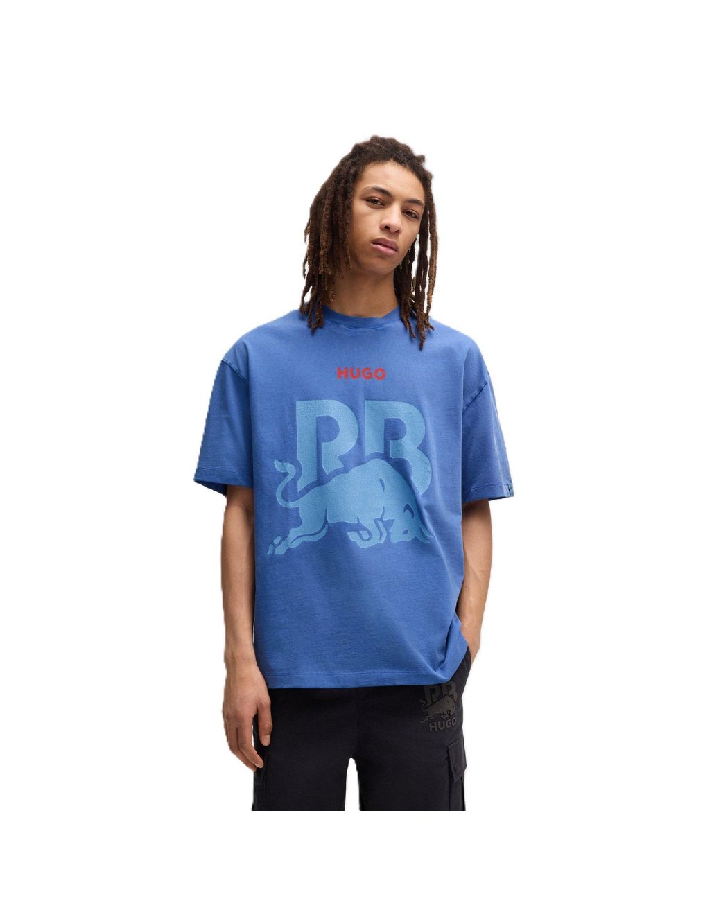 HUGO Blue Short Sleeve Polo Shirt for men