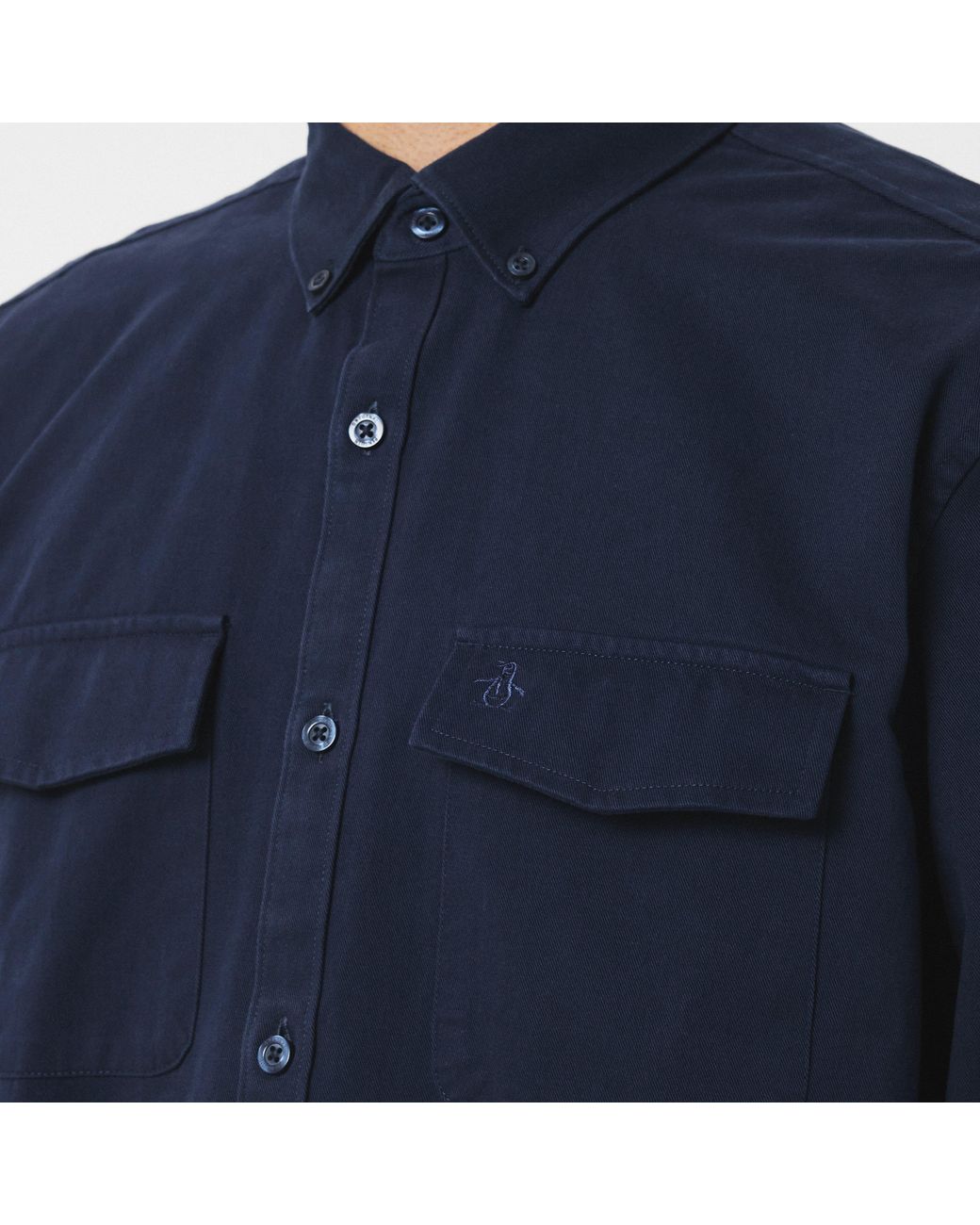 Original Penguin Blue Long Sleeve Twill Overshirt for men